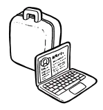 Suitcase and a laptop depicting a resume