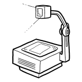 Overhead projector with a slide