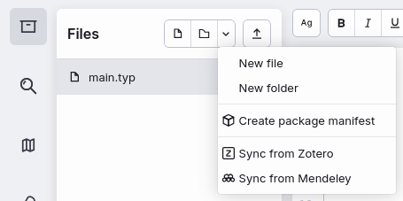 The advanced option menu, including the two options to synchronize bibliographies