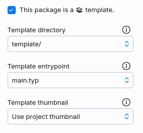 The bottom section of the manifest form, dedicated to configuring the template